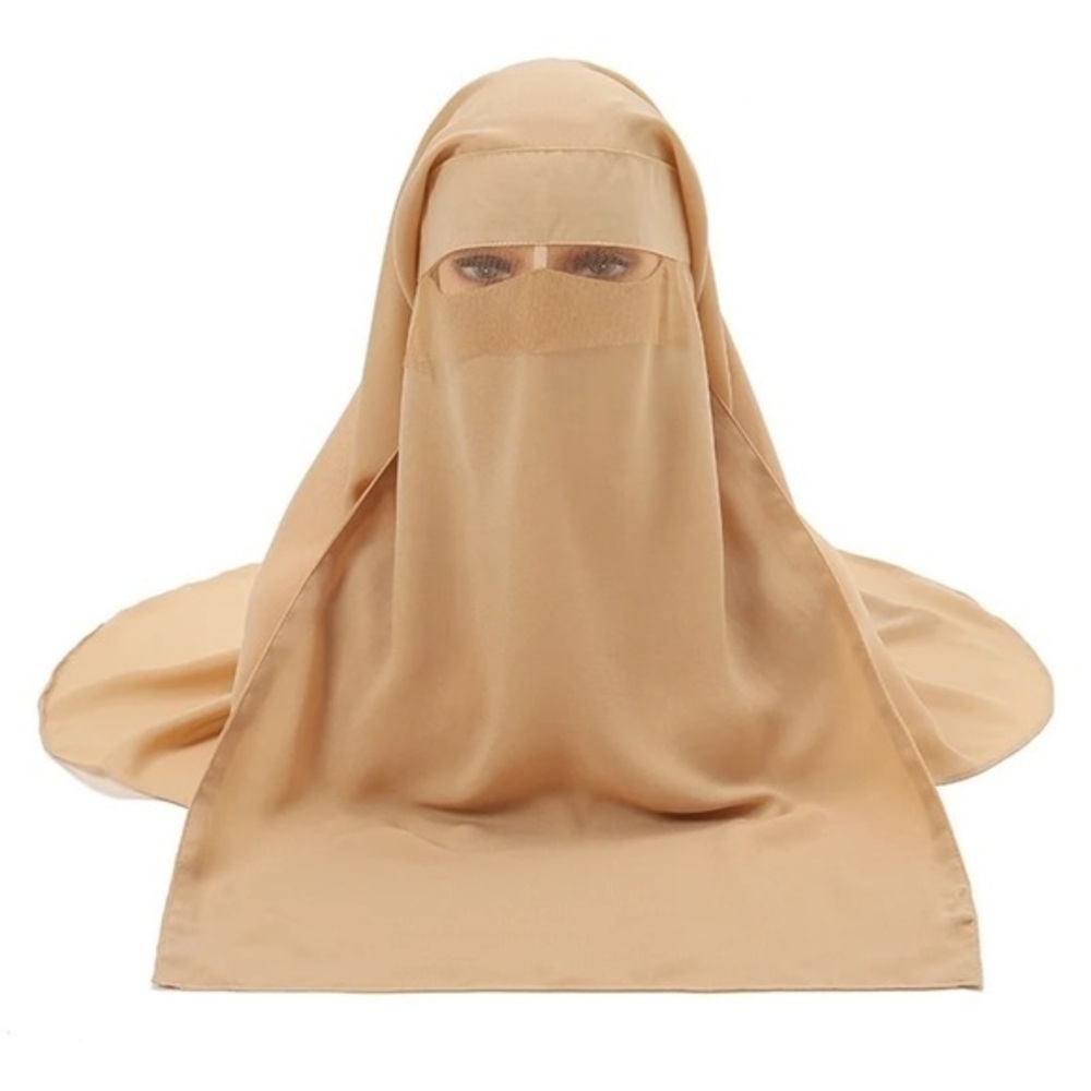 3 layared Niqab Saudi Niqab with nose string Islamic niqab face veil Islamic